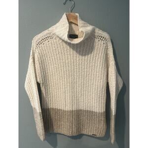 Abercrombie & Fitch Cowl Neck Cream Camel Color Block Sweater Women's Size XS